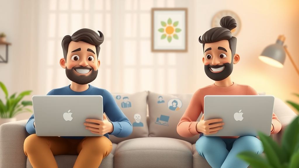 remote team on virtual wellness meeting, interacting from home offices, icons of social connection and wellness