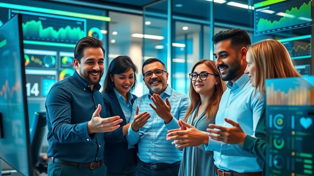 diverse recruiters analyzing nonprofit hiring data, teamwork for nonprofit talent acquisition