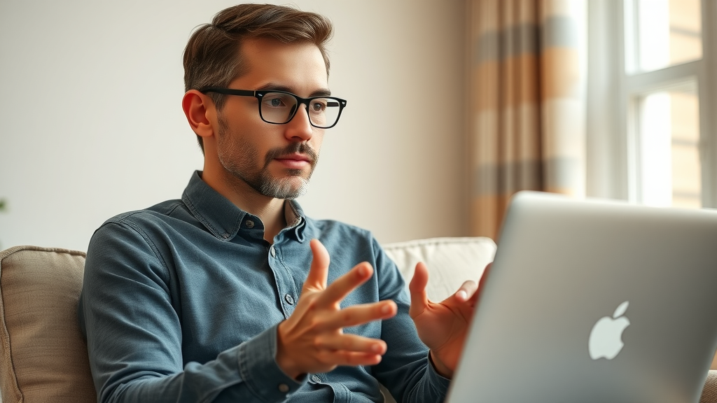 candidate in virtual nonprofit interview, focused and at ease, nonprofit talent acquisition