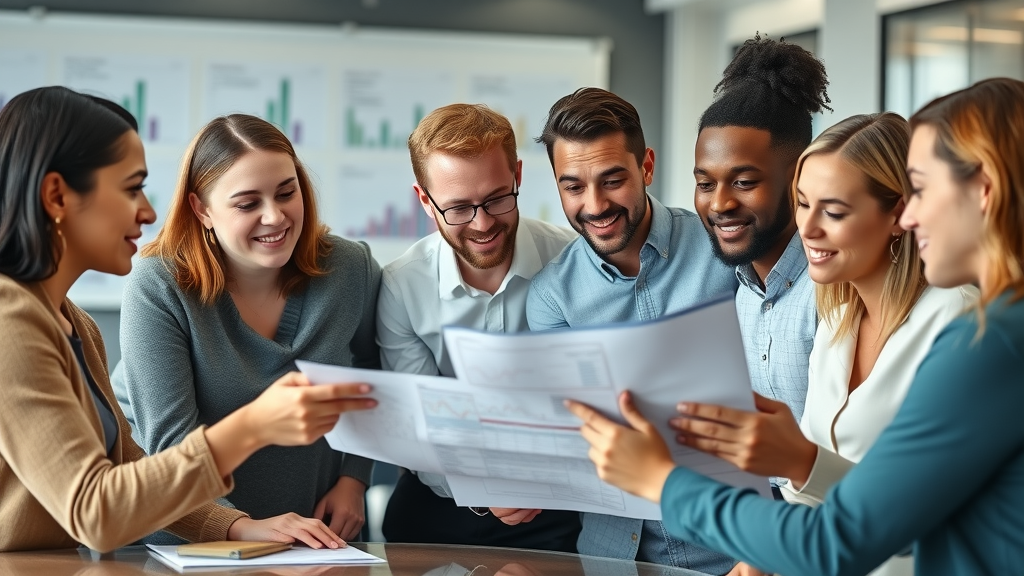Resource allocation nonprofits - diverse nonprofit team analyzing financial documents together for effective cost allocation and functional expenses