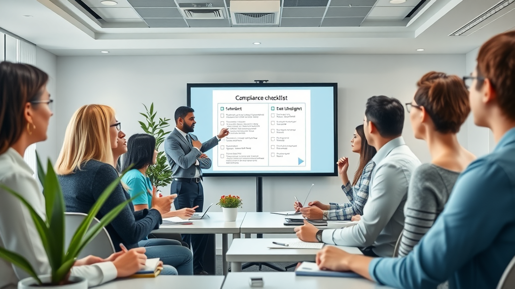 professional nonprofit training session with compliance checklist, nonprofit financial reporting