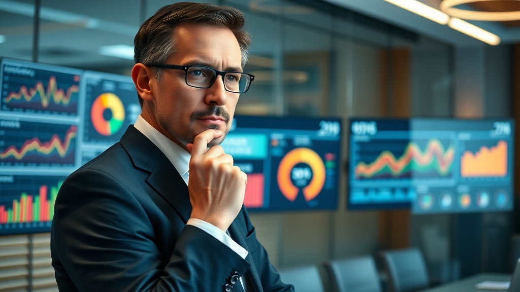 Nonprofit leader reviewing risk dashboard - nonprofit risk management strategies