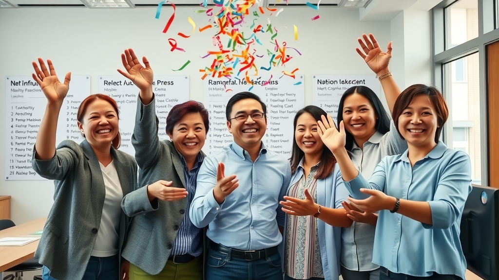 Team celebrating post-crisis success - nonprofit financial risk management case study
