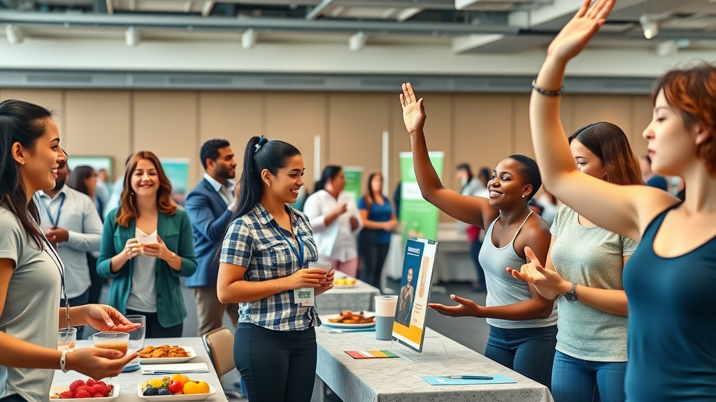 corporate wellness event multicultural employees health stations healthy snacks yoga employee wellness workplace wellness programs