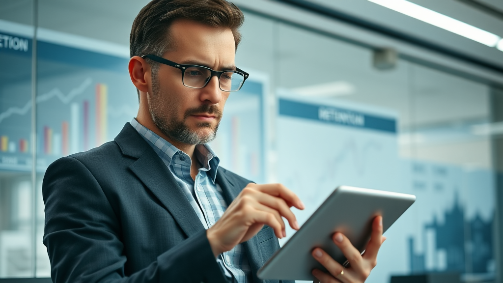 Business leader analyzing staff retention data and reviewing strategies, employee retention rate