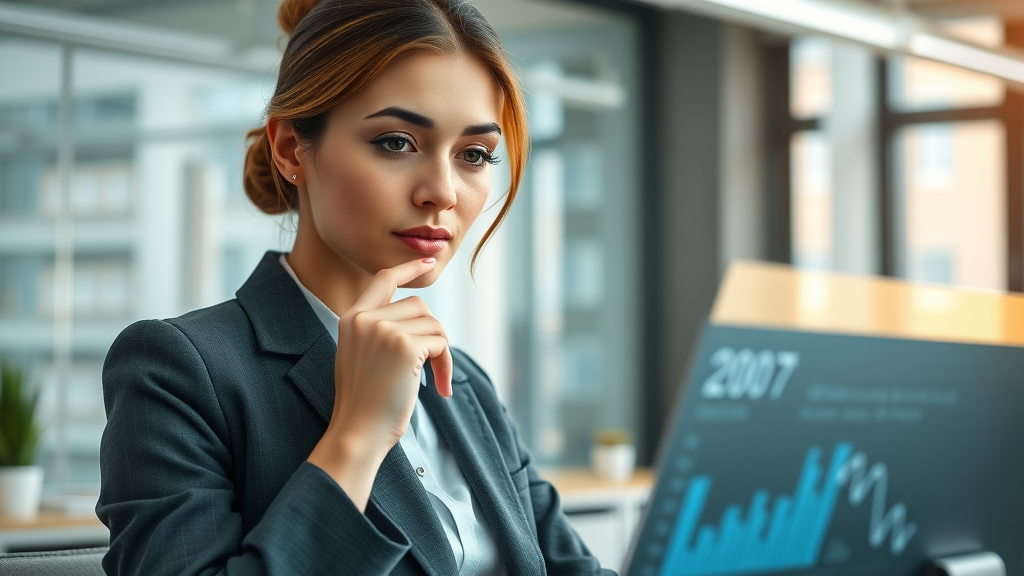 partnership development manager analyzing strategies and data on a digital screen