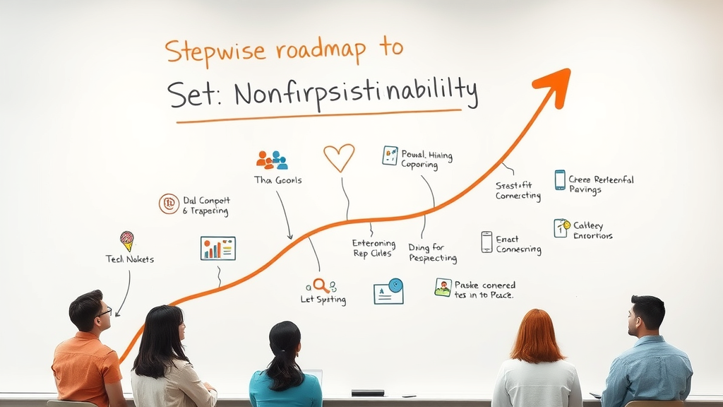 Stepwise roadmap to nonprofit sustainability, strategic actions for sustainability in nonprofits, interconnected people