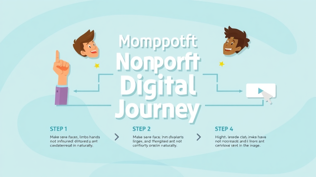 Infographic of nonprofit digital journey showing strategy steps and progress — nonprofit digital strategy