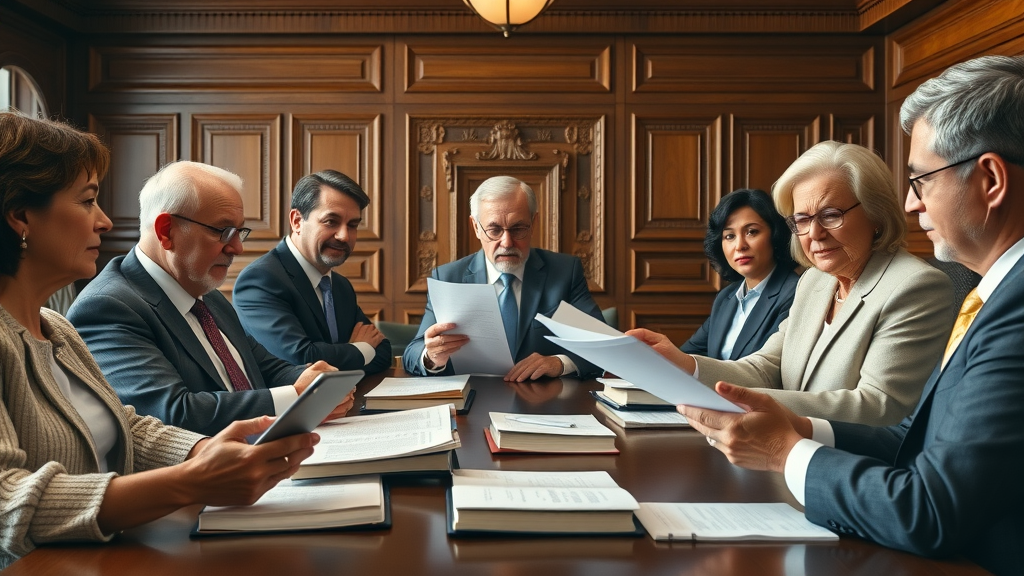 Corporate directors reviewing governance documents as part of robust corporate governance for board effectiveness.