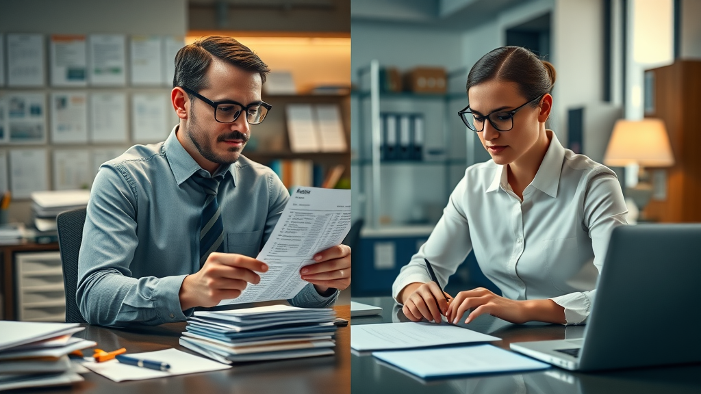 side-by-side comparison of paper-based versus software-based volunteer management