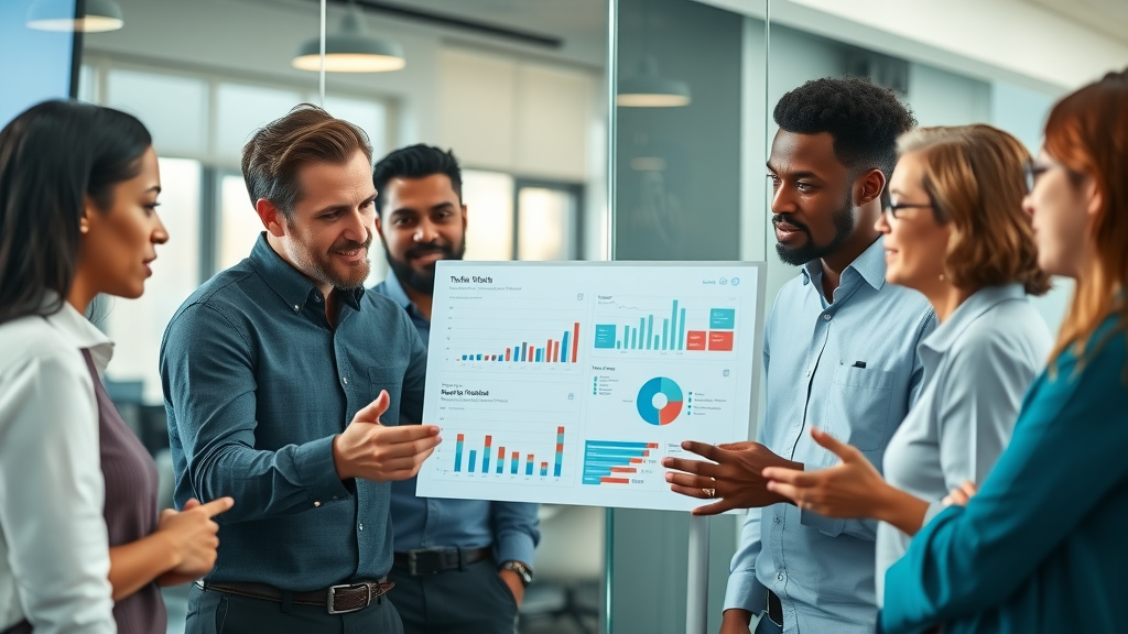 Nonprofit staff reviewing data visualization charts - nonprofit data management