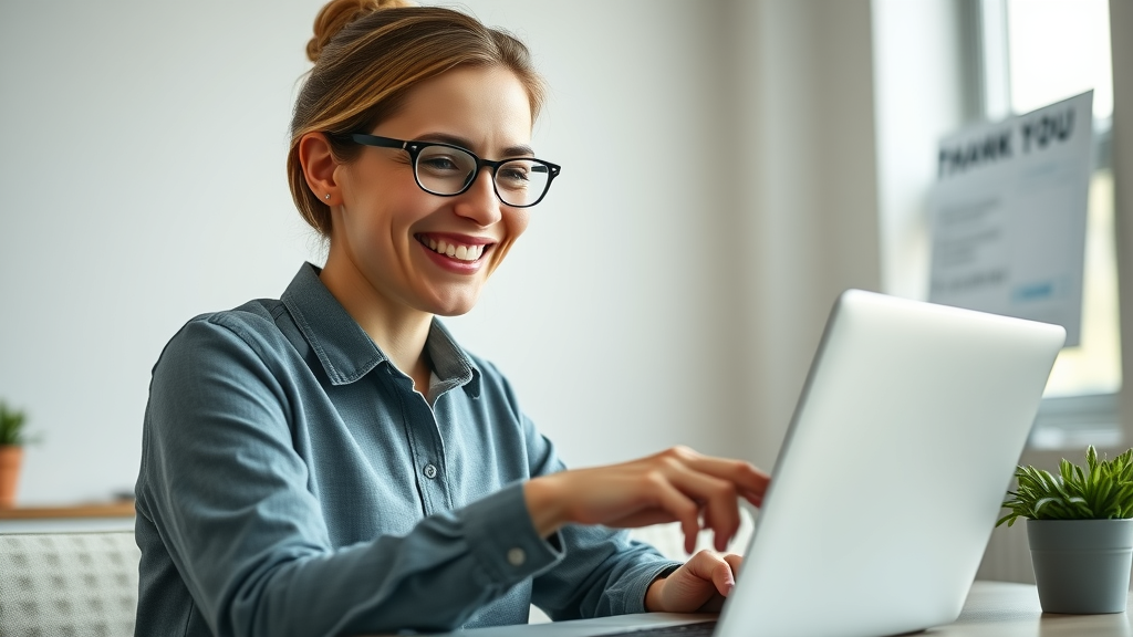 Fundraising manager analyzing donor data on a laptop in a nonprofit office