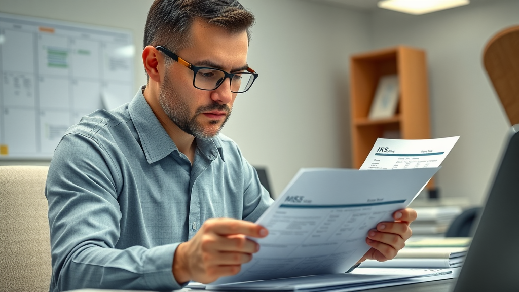 Organized financial administrator reviewing nonprofit compliance checklists and regulatory documents in a tidy workspace
