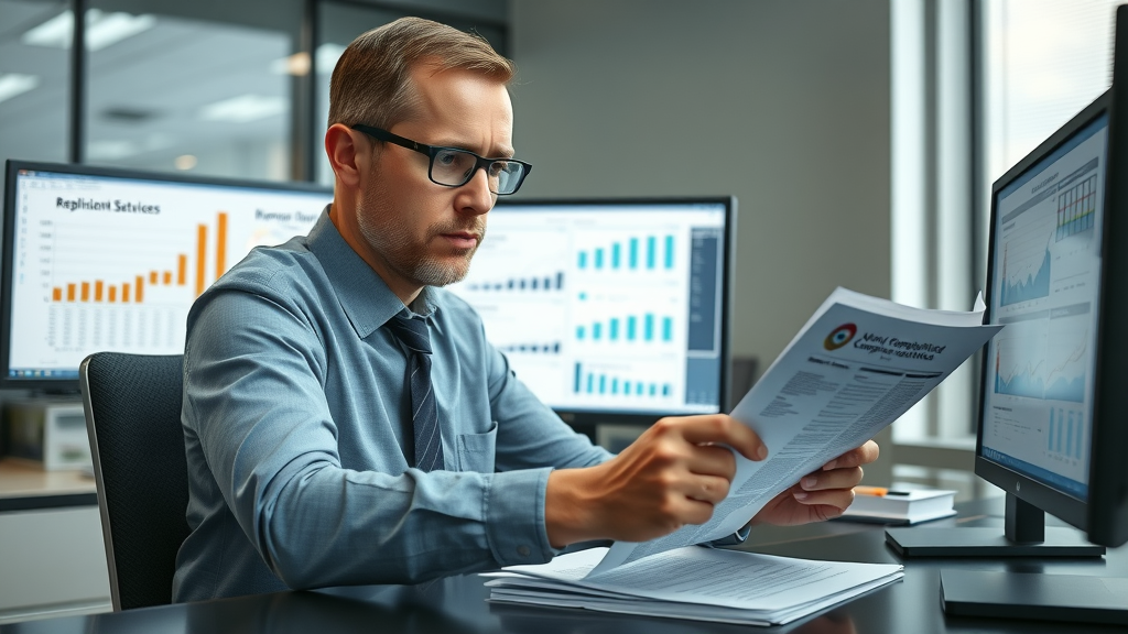 nonprofit compliance officer reviewing finances and reports, grant compliance management process