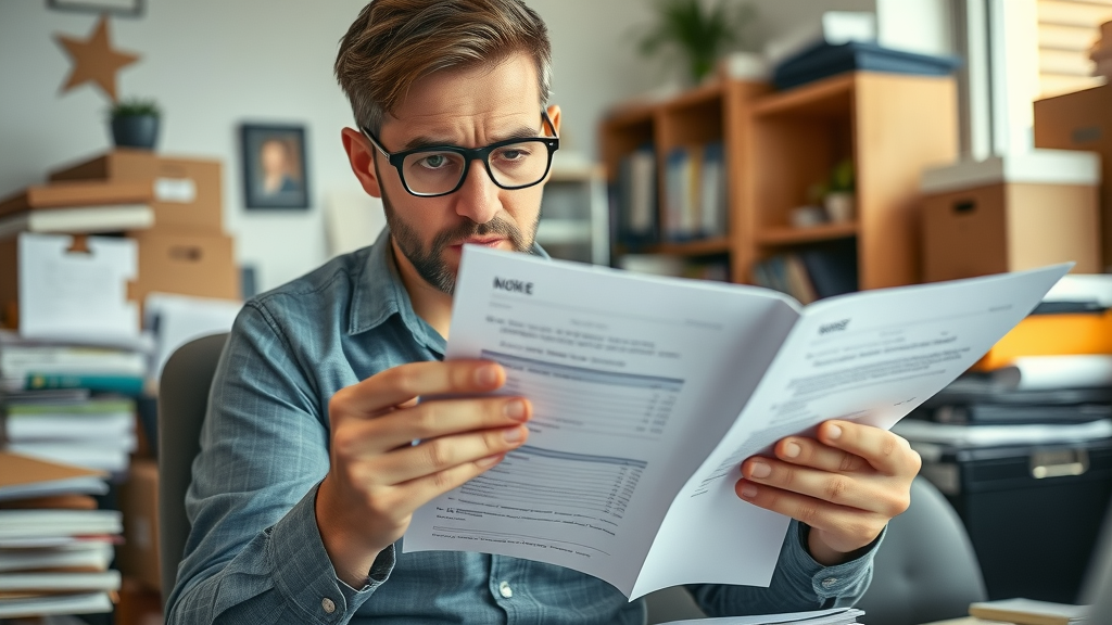Frustrated nonprofit manager reviewing a limited budget report, expressing resource strain in nonprofit leadership