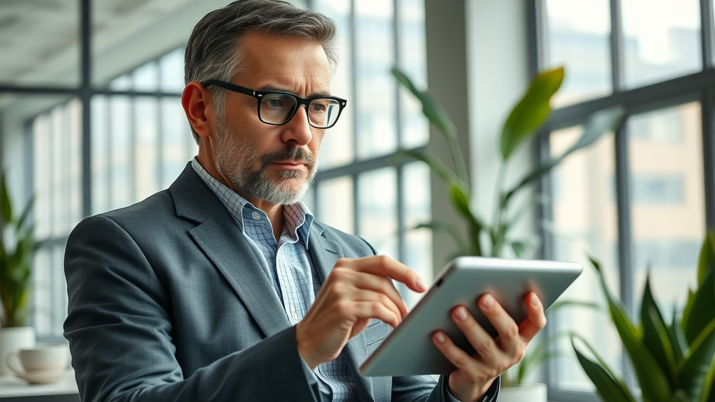resilient financial leader planning a long-term investment strategy for financial sustainability in a modern workspace