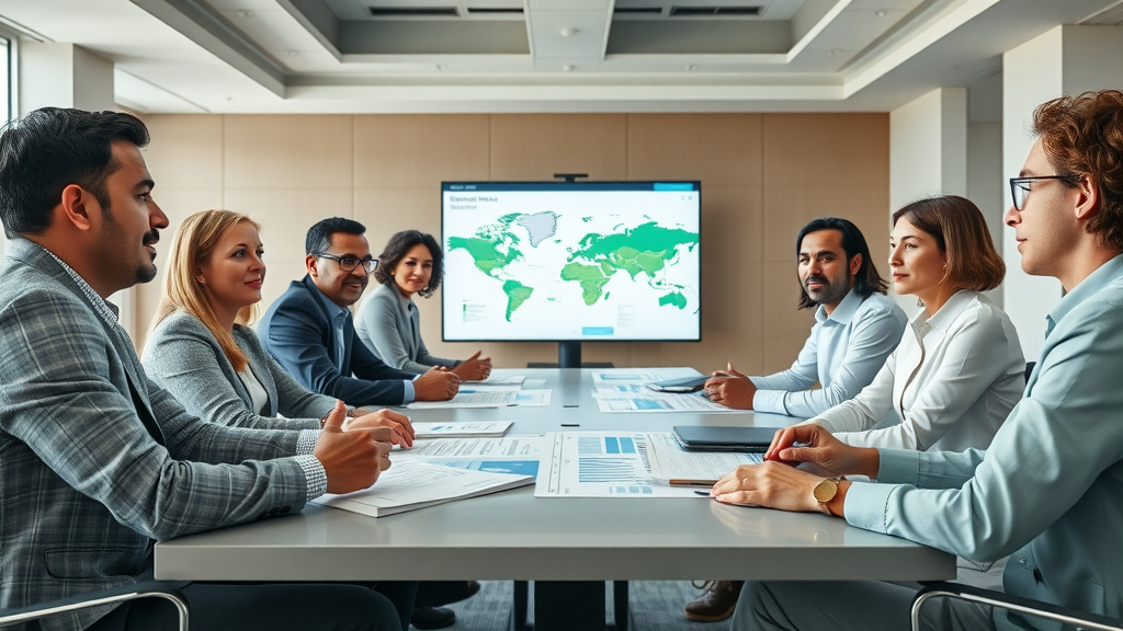 executive team integrating sustainability goals into financial plans for organizational financial sustainability
