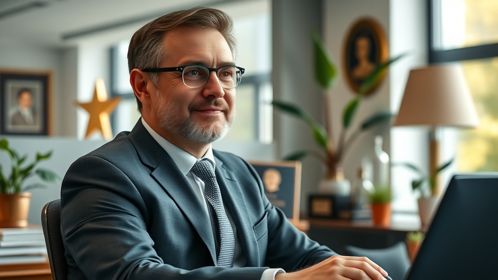 organizational culture confident business leader CEO office company values