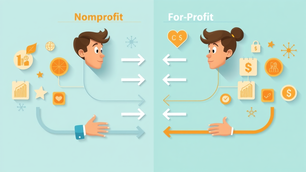 comparison of nonprofit and for-profit financial flows infographic